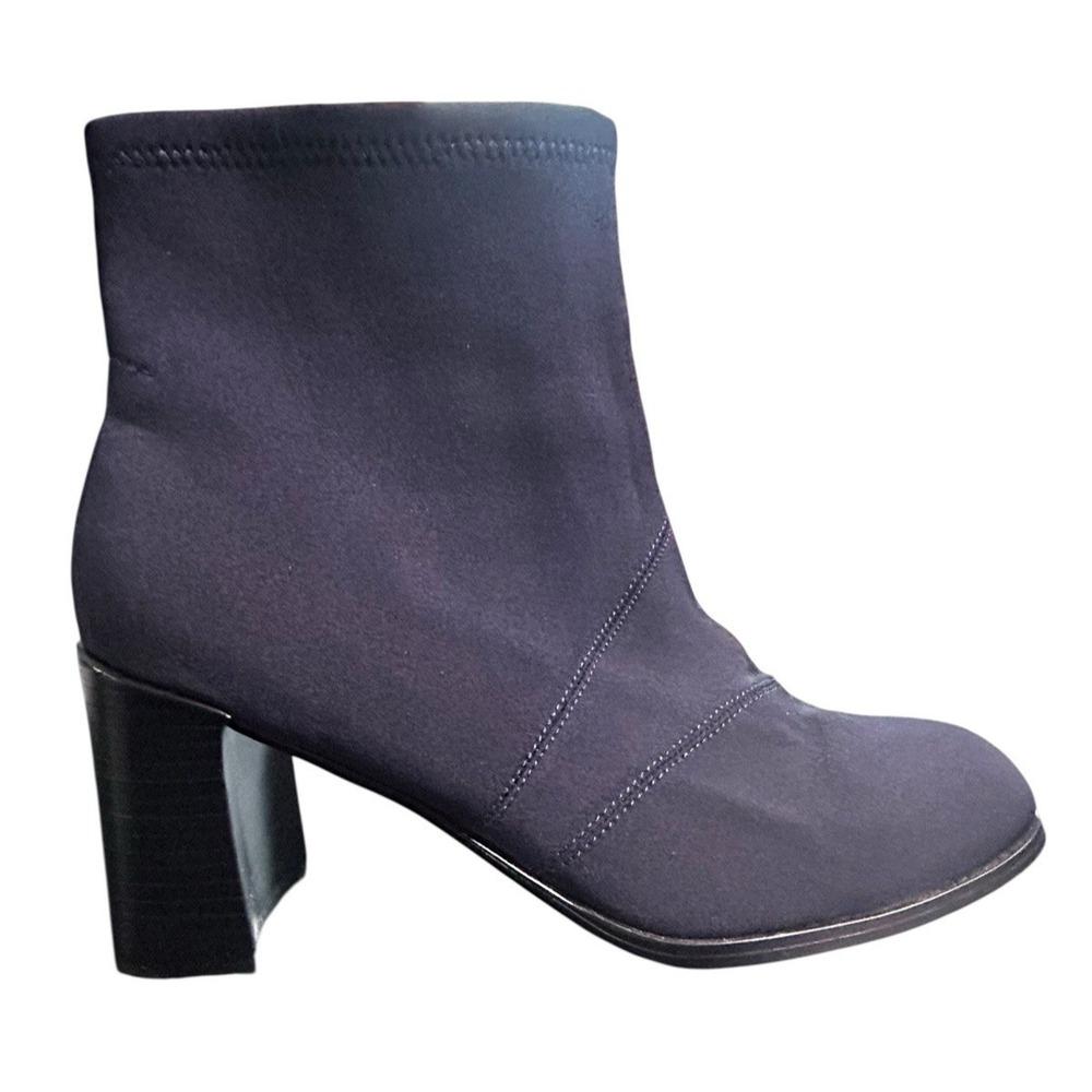 Ipanema Fabric Stretch Heeled Ankle Boots Booties Womens Size 8M Navy Blue